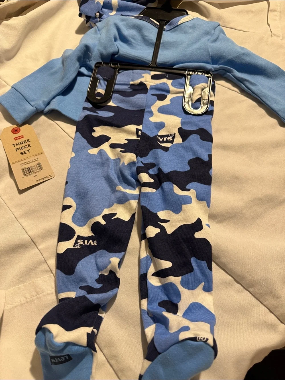 Levi's Blue & Navy Camo Baby 3-Piece Set
